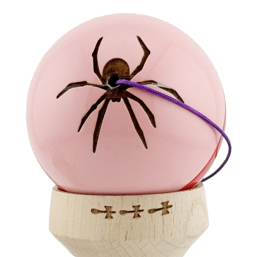 Kendama X Silken Originala, Model V3 Roz, Profesionala, Cupe Mari King Size, Super Sticky, Gaura in Baza, Rulment, Ata 55cm
