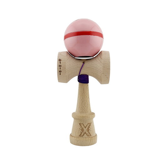 Kendama X Silken Originala, Model V3 Roz, Profesionala, Cupe Mari King Size, Super Sticky, Gaura in Baza, Rulment, Ata 55cm