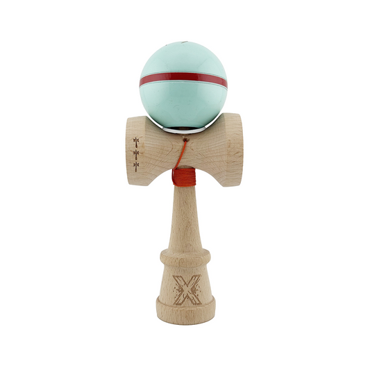 Kendama X Silken Originala, Model V3 Verde Mint, Profesionala, Cupe Mari King Size, Super Sticky, Gaura in Baza, Rulment, Ata 55cm