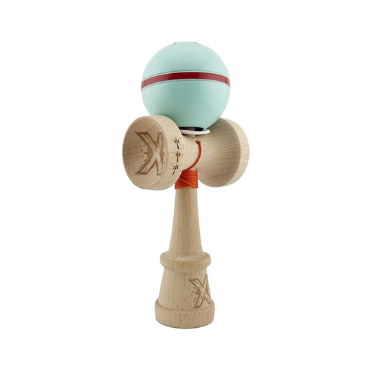 Kendama X Silken Originala, Model V3 Verde Mint, Profesionala, Cupe Mari King Size, Super Sticky, Gaura in Baza, Rulment, Ata 55cm