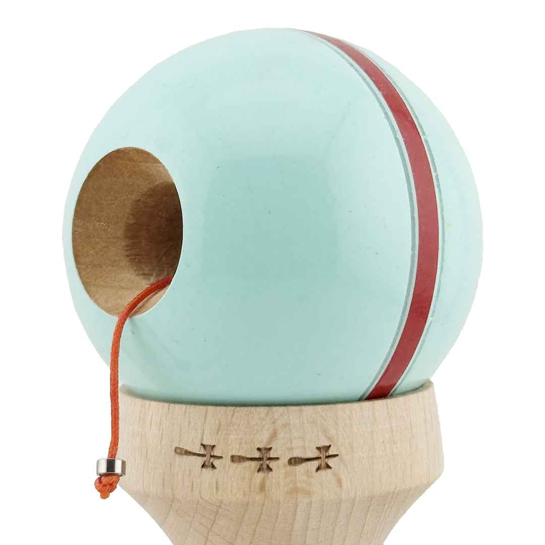 Kendama X Silken Originala, Model V3 Verde Mint, Profesionala, Cupe Mari King Size, Super Sticky, Gaura in Baza, Rulment, Ata 55cm