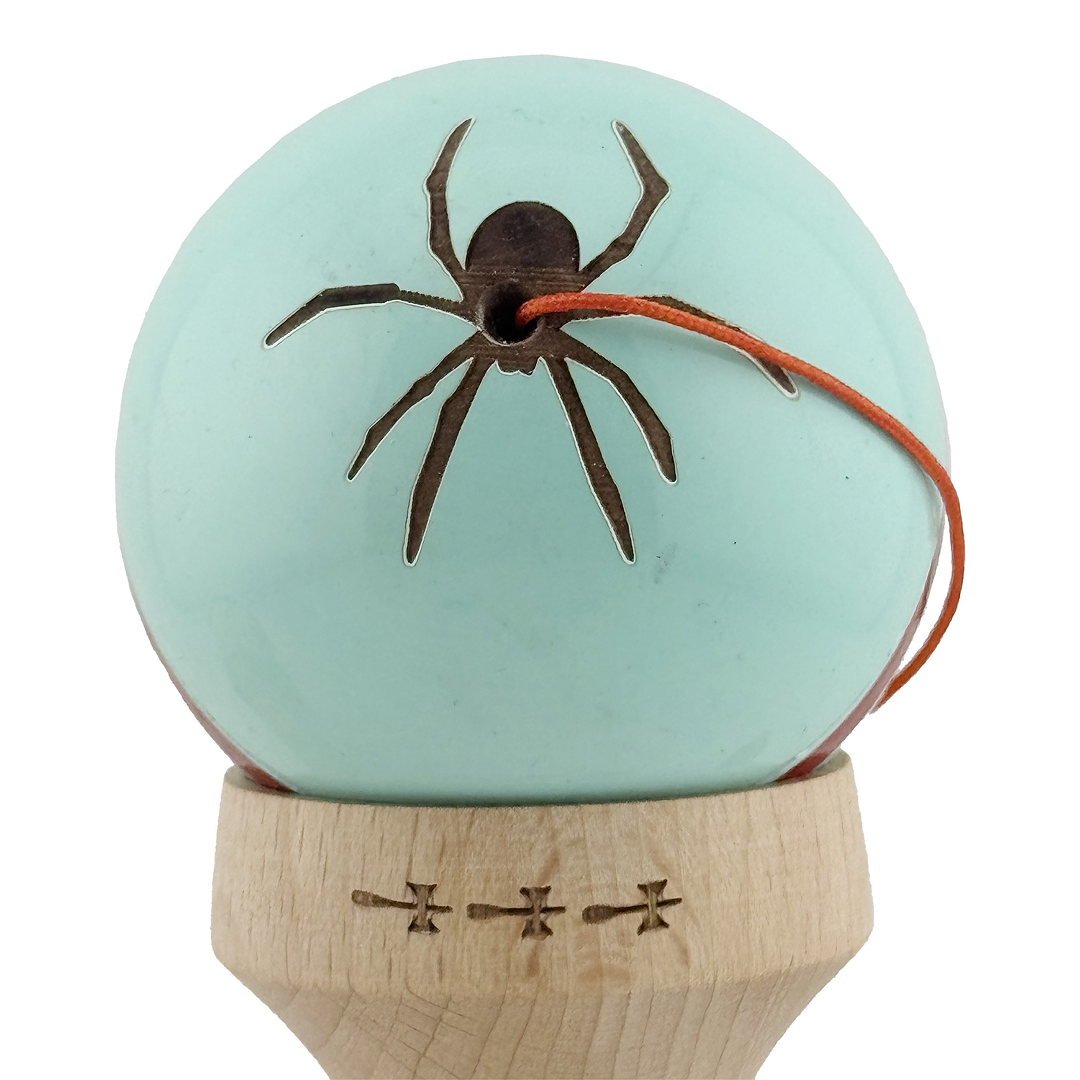 Kendama X Silken Originala, Model V3 Verde Mint, Profesionala, Cupe Mari King Size, Super Sticky, Gaura in Baza, Rulment, Ata 55cm