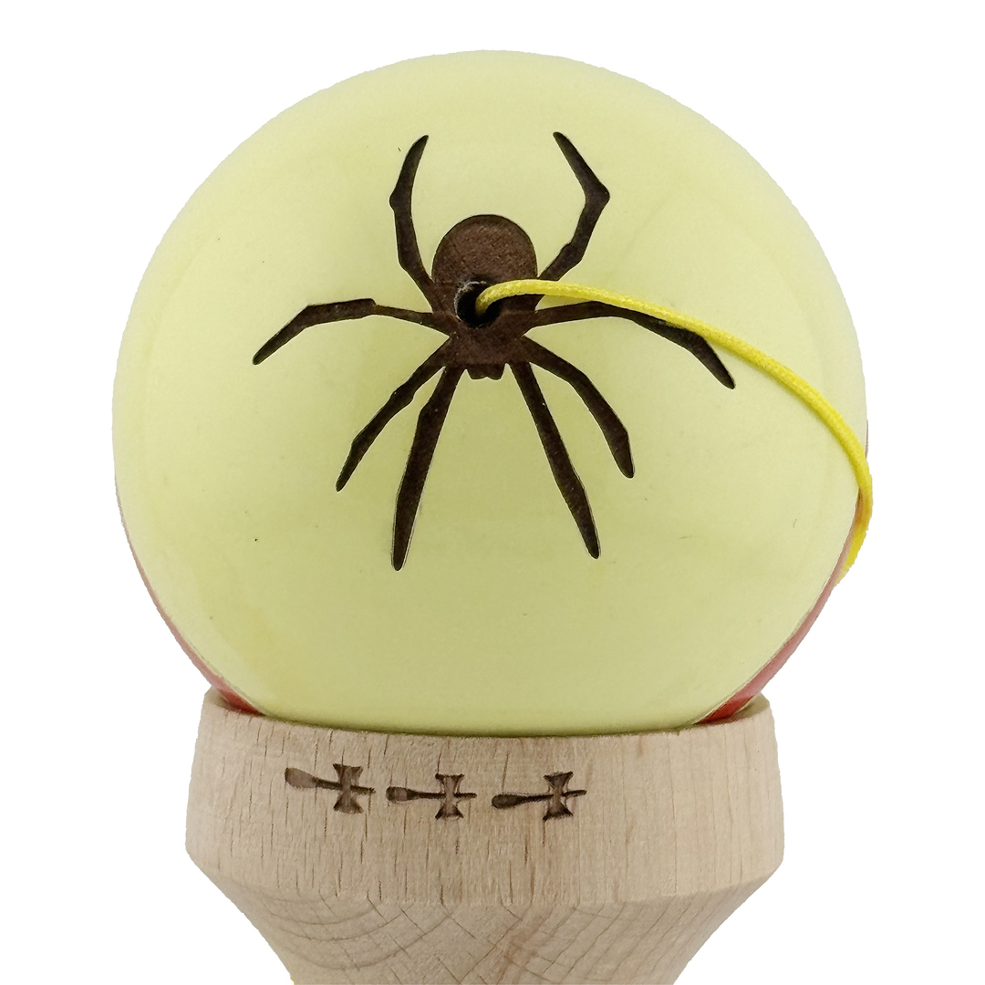 Kendama X Silken Originala, Model V3 Cream Galben, Profesionala, Cupe Mari King Size, Super Sticky, Gaura in Baza, Rulment, Ata 55cm
