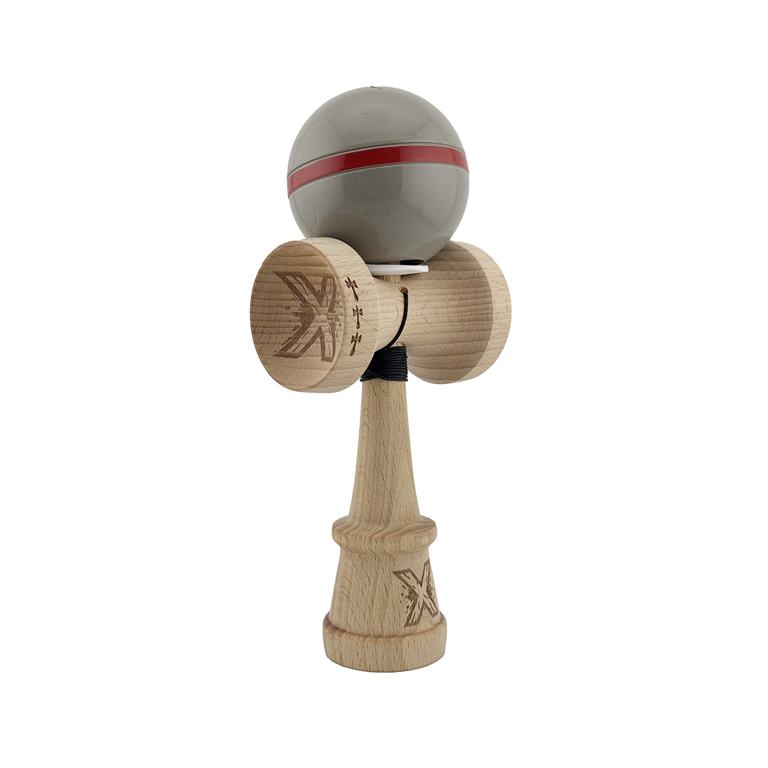 Kendama X Silken Originala, Model V3 Ice Gri, Profesionala, Cupe Mari King Size, Super Sticky, Gaura in Baza, Rulment, Ata 55cm
