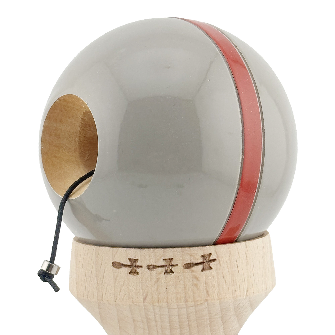 Kendama X Silken Originala, Model V3 Ice Gri, Profesionala, Cupe Mari King Size, Super Sticky, Gaura in Baza, Rulment, Ata 55cm