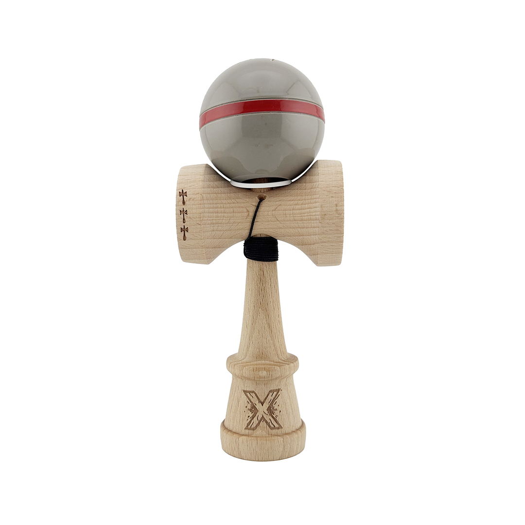 Kendama X Silken Originala, Model V3 Ice Gri, Profesionala, Cupe Mari King Size, Super Sticky, Gaura in Baza, Rulment, Ata 55cm