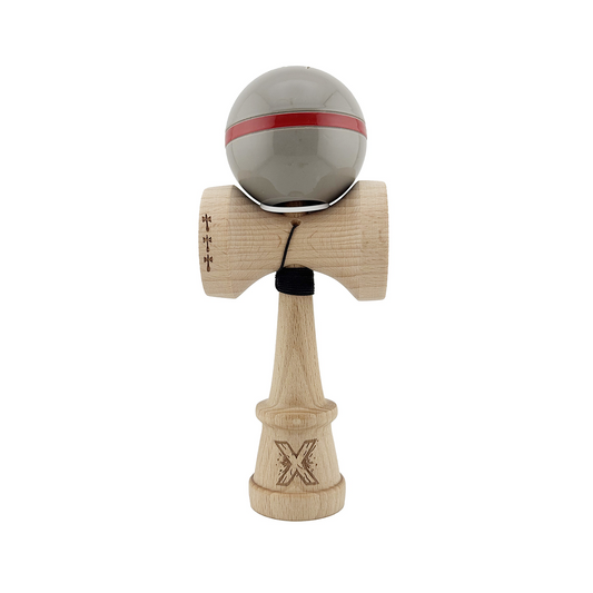 Kendama X Silken Originala, Model V3 Ice Gri, Profesionala, Cupe Mari King Size, Super Sticky, Gaura in Baza, Rulment, Ata 55cm