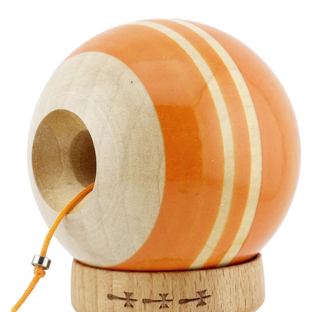 Kendama X Rainbow Originala, Model Portocaliu / Maro, Profesionala, Cupe Mari, Super Sticky, Rulment, Ata 55cm
