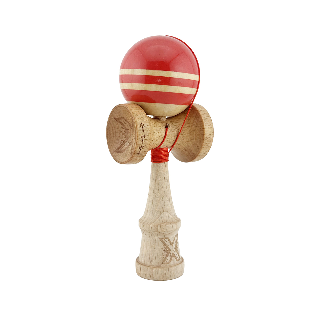 Kendama X Rainbow Originala, Model Rosu / Maro, Profesionala, Cupe Mari, Super Sticky, Rulment, Ata 55cm