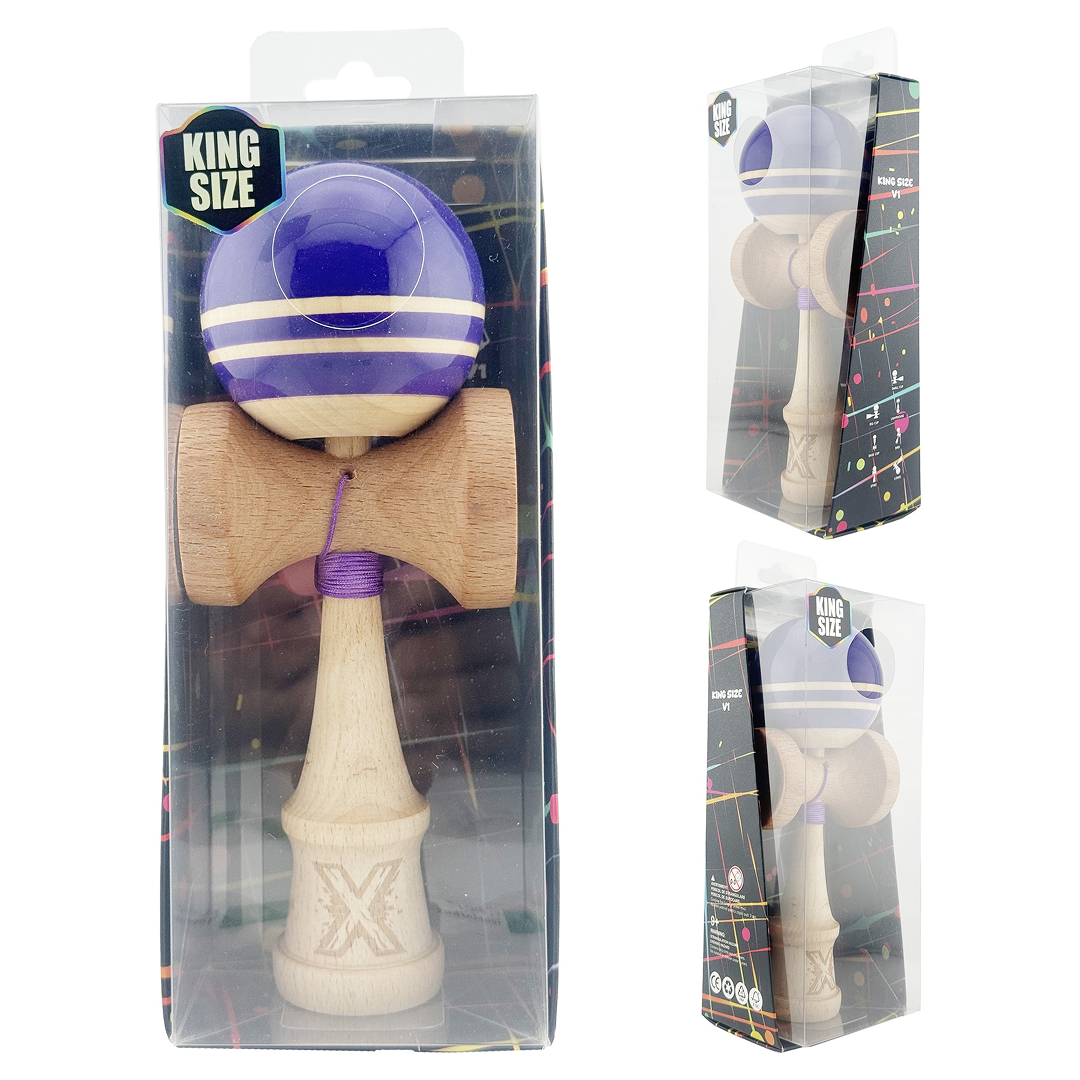 Kendama X Rainbow Originala, Model Violet / Maro, Profesionala, Cupe Mari, Super Sticky, Rulment, Ata 55cm