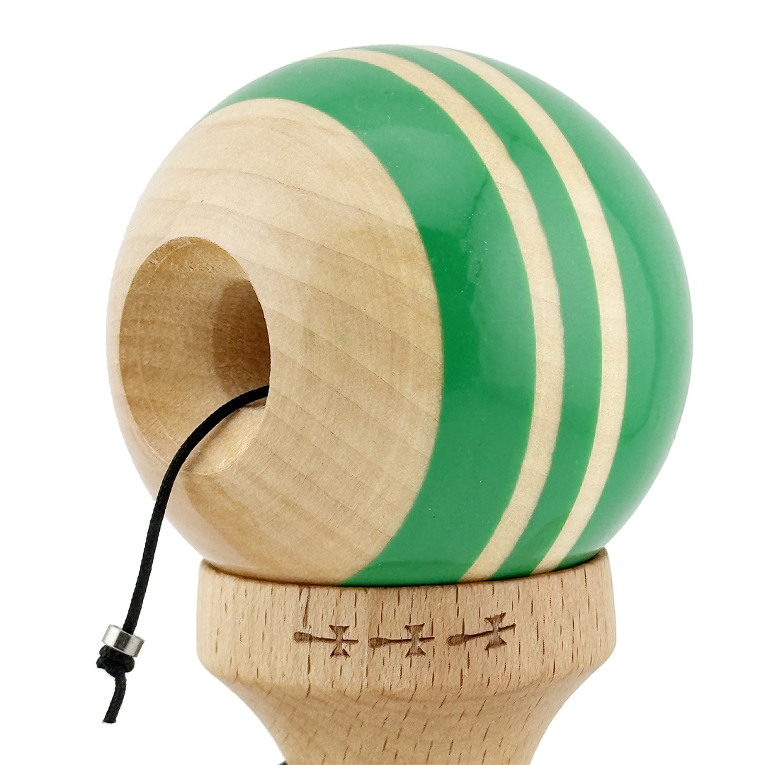 Kendama X Rainbow Originala, Model Verde / Maro, Profesionala, Cupe Mari, Super Sticky, Rulment, Ata 55cm