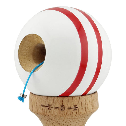 Kendama X Chicanos Originala, Model Albastru / Rosu / Alb, Profesionala, Cupe Mari, Super Sticky, Rulment, Ata 55cm