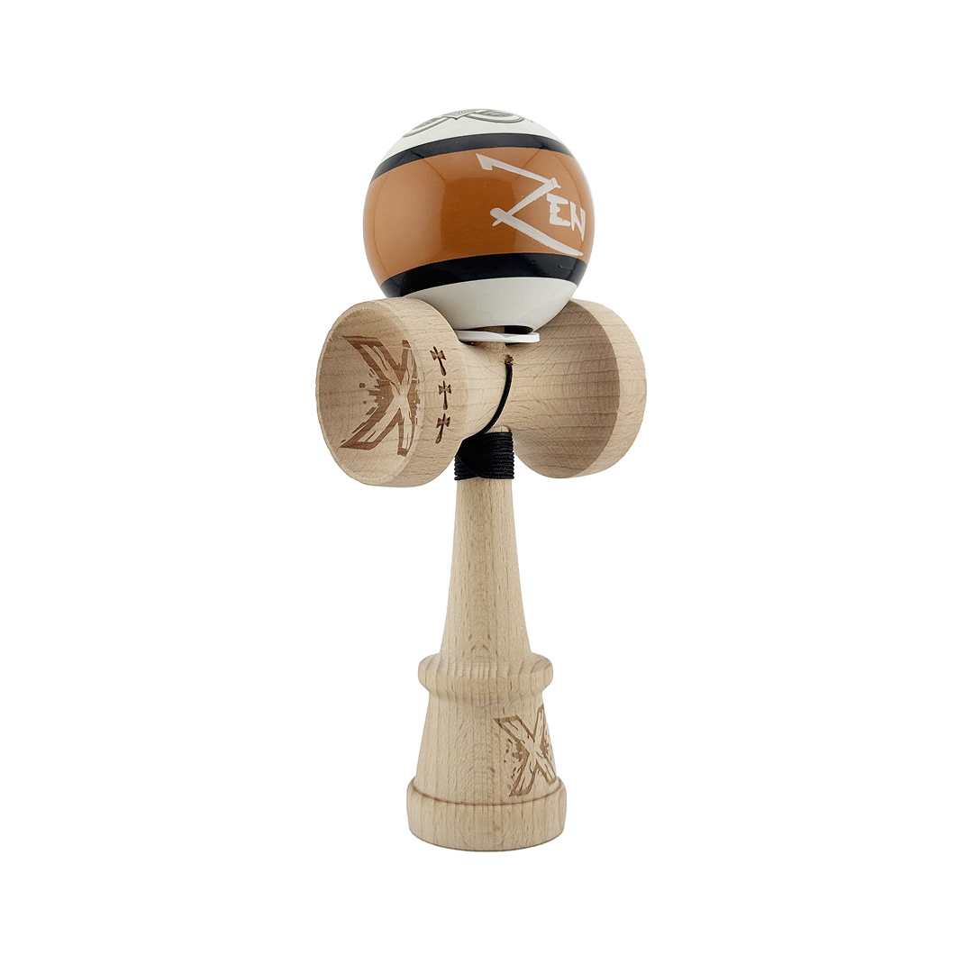 Kendama X Zen Originala, Model V3 Maro, Profesionala, Cupe Mari King Size, Super Sticky, Gaura in Baza, Rulment, Ata 55cm