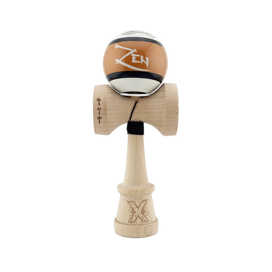 Kendama X Zen Originala, Model V3 Maro, Profesionala, Cupe Mari King Size, Super Sticky, Gaura in Baza, Rulment, Ata 55cm