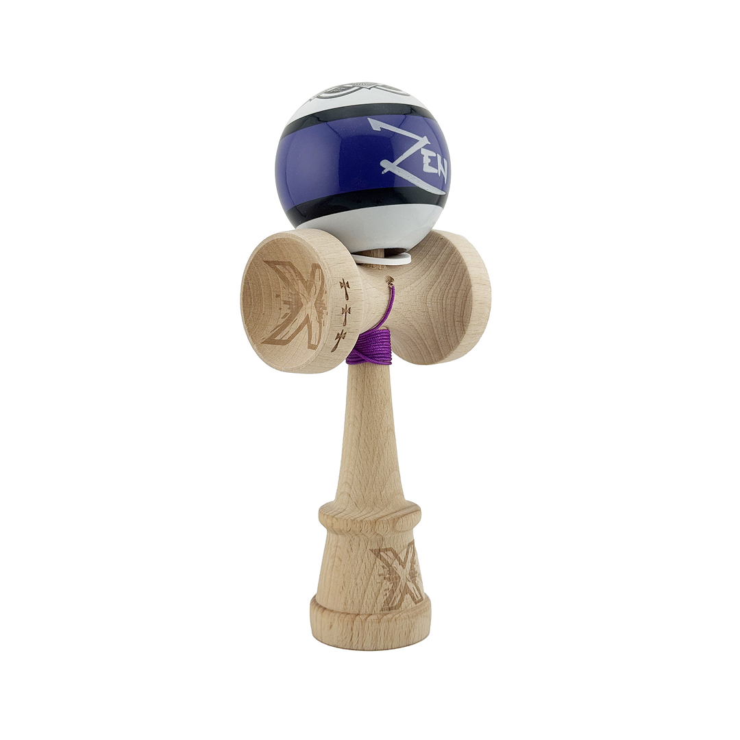 Kendama X Zen Originala, Model V3 Violet, Profesionala, Cupe Mari King Size, Super Sticky, Gaura in Baza, Rulment, Ata 55cm