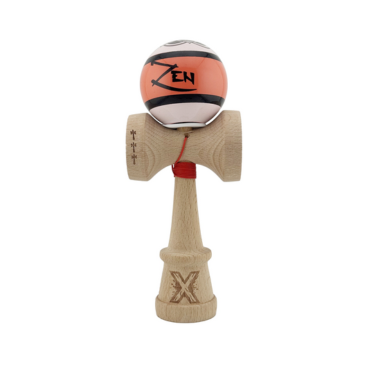 Kendama X Zen Originala, Model V3 Coral, Profesionala, Cupe Mari King Size, Super Sticky, Gaura in Baza, Rulment, Ata 55cm