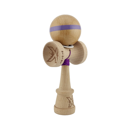 Kendama X Originala, Model V3 Mov, Linie, Profesionala, Cupe Mari King Size, Super Sticky, Gaura in Baza, Rulment, Ata 55cm