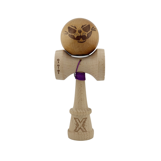 Kendama X Originala, Crazy Cat, Model V3 Nature, Profesionala, Cupe Mari King Size, Super Sticky, Gaura in Baza, Rulment, Ata 55cm