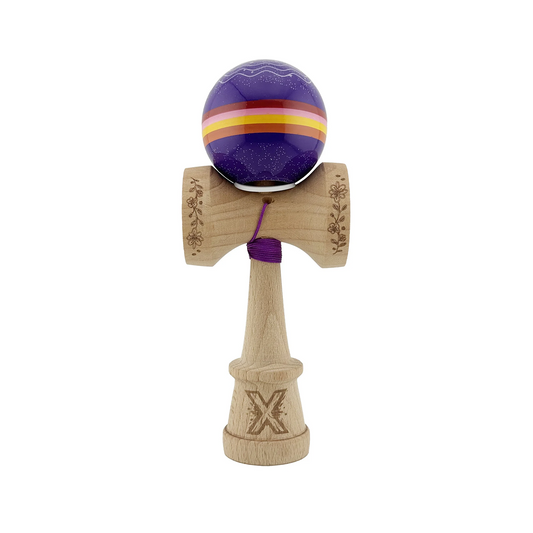 Kendama X Night Sky Originala, Model V3 Mov, Profesionala, Cupe Mari King Size, Super Sticky, Gaura in Baza, Rulment, Ata 62cm