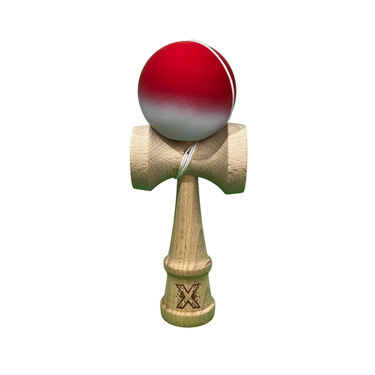 Kendama X Berbis – Jucarie Interactiva din Lemn, 18 cm, Joc de Indemanare pentru Copii si Adulti, Model Roz-Alb in Degrade