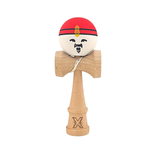 Kendama Rege Profesionala Berbis – Jucarie Interactiva din Lemn, 18 cm, Joc de Indemanare pentru Copii si Adulti, Model Bicolor Rosu-Alb