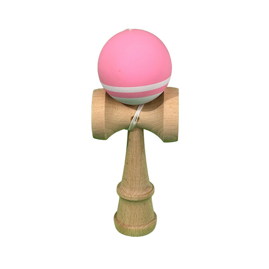 Kendama X Berbis – Jucarie Interactiva din Lemn, 18 cm, Joc de Indemanare pentru Copii si Adulti, Model Bicolor Roz-Alb