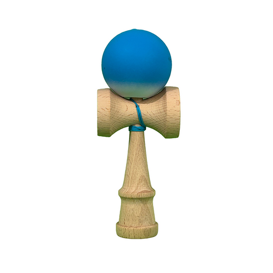 Kendama X Originala Berbis – Jucarie Interactiva din Lemn, 18 cm, Joc de Indemanare pentru Copii si Adulti, Model Albastru-Alb in Degrade