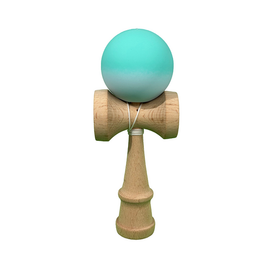 Kendama X Berbis – Jucarie Interactiva din Lemn, 18 cm, Joc de Indemanare pentru Copii si Adulti, Model Turcoaz-Alb in Degrade