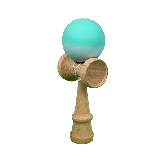Kendama X Berbis – Jucarie Interactiva din Lemn, 18 cm, Joc de Indemanare pentru Copii si Adulti, Model Turcoaz-Alb in Degrade
