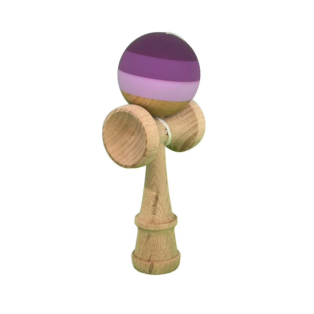 Kendama X Berbis – Jucarie Interactiva din Lemn, 18 cm, Joc de Indemanare pentru Copii si Adulti, Model Multicolor Purpuriu-Mov-Lila