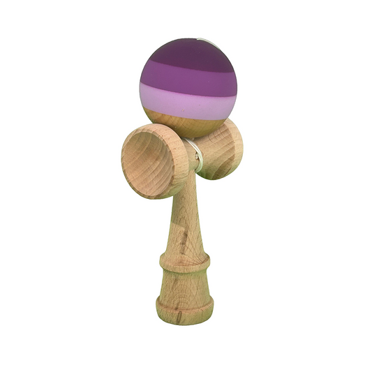 Kendama X Berbis – Jucarie Interactiva din Lemn, 18 cm, Joc de Indemanare pentru Copii si Adulti, Model Multicolor Purpuriu-Mov-Lila