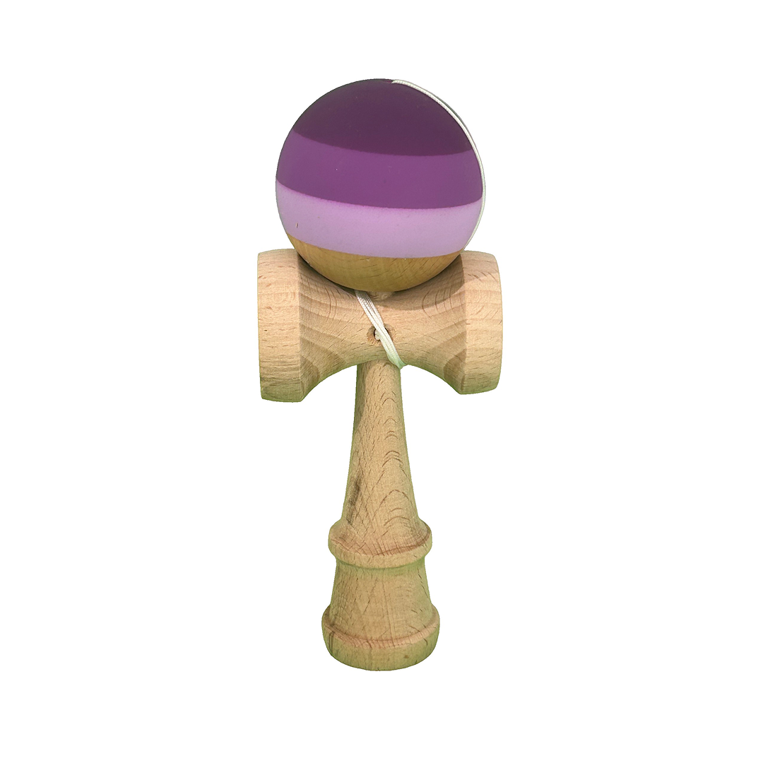 Kendama X Berbis – Jucarie Interactiva din Lemn, 18 cm, Joc de Indemanare pentru Copii si Adulti, Model Multicolor Purpuriu-Mov-Lila