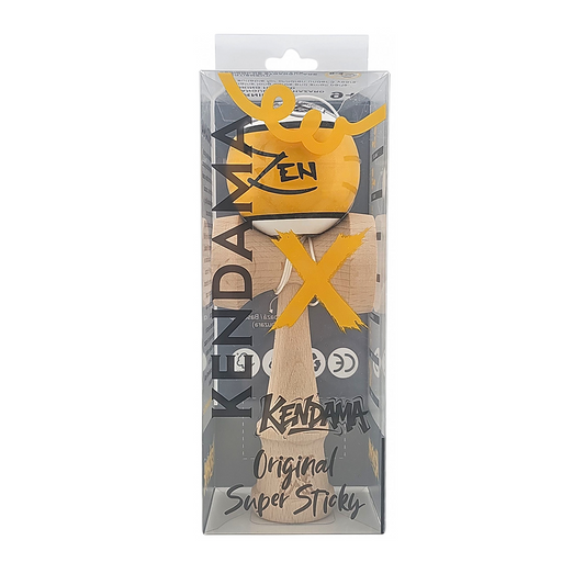 Kendama X Originala Super Sticky Berbis - Zen – Jucarie Interactiva din Lemn, 18 cm, Joc de Indemanare pentru Copii si Adulti, Multicolor Alb-Negru-Auriu Cu Model
