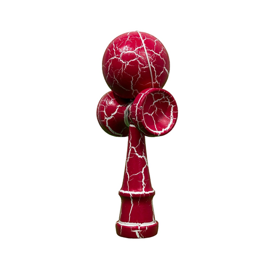 Kendama X Originala Berbis – Jucarie Interactiva din Lemn, 18 cm, Joc de Indemanare pentru Copii si Adulti, Model Cracked