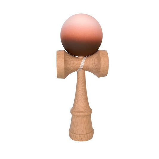 Kendama X Berbis – Jucarie Interactiva din Lemn, 18 cm, Joc de Indemanare pentru Copii si Adulti, Model Maro-Bej-Roz in Degrade