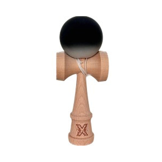 Kendama X Berbis – Jucarie Interactiva din Lemn, 18 cm, Joc de Indemanare pentru Copii si Adulti, Model Alb-Negru in Degrade