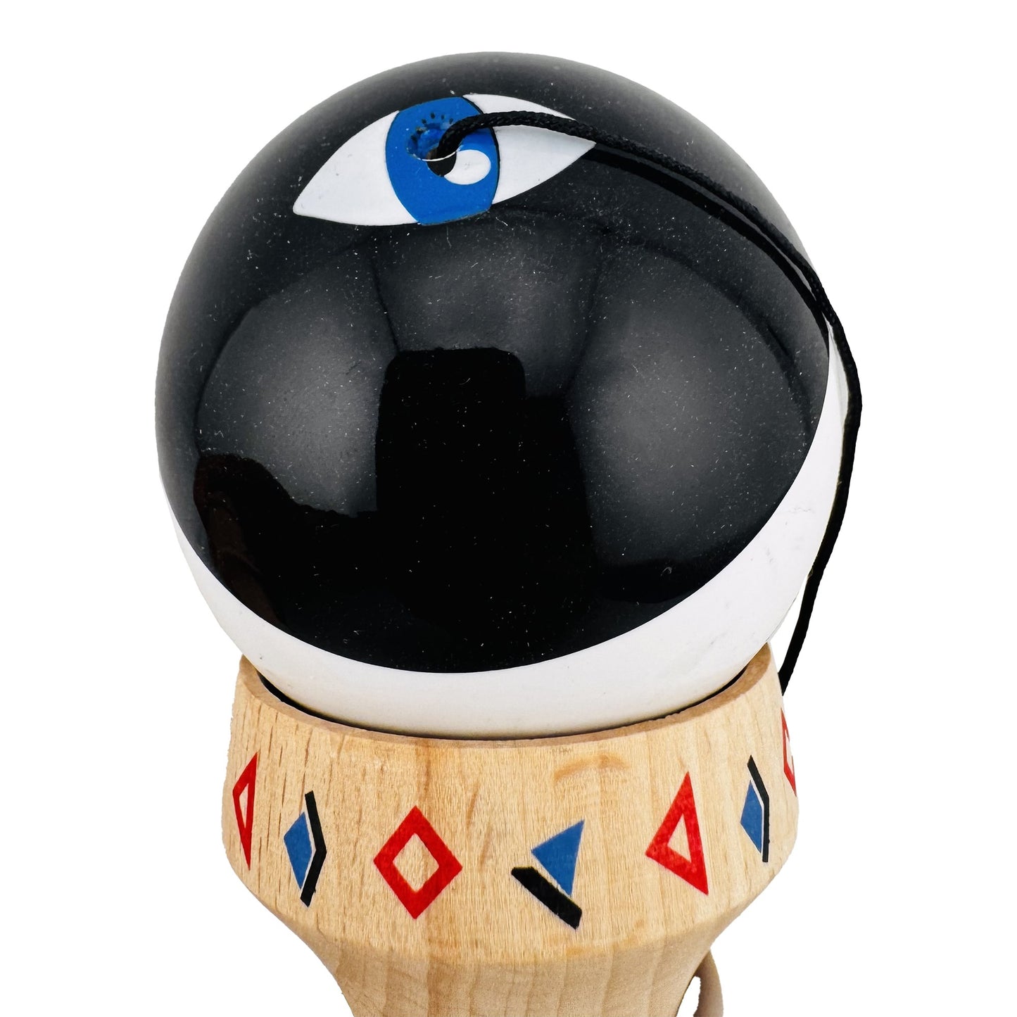 Kendama X Dragon Originala, Model V3 Alb / Negru, Profesionala, Cupe Mari King Size, Super Sticky, Gaura in Baza, Rulment, Ata 62cm