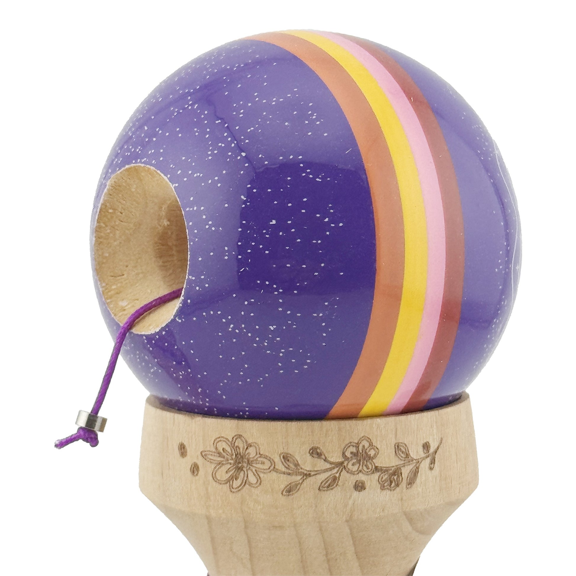 Kendama X Night Sky Originala, Model V3 Mov, Profesionala, Cupe Mari King Size, Super Sticky, Gaura in Baza, Rulment, Ata 62cm