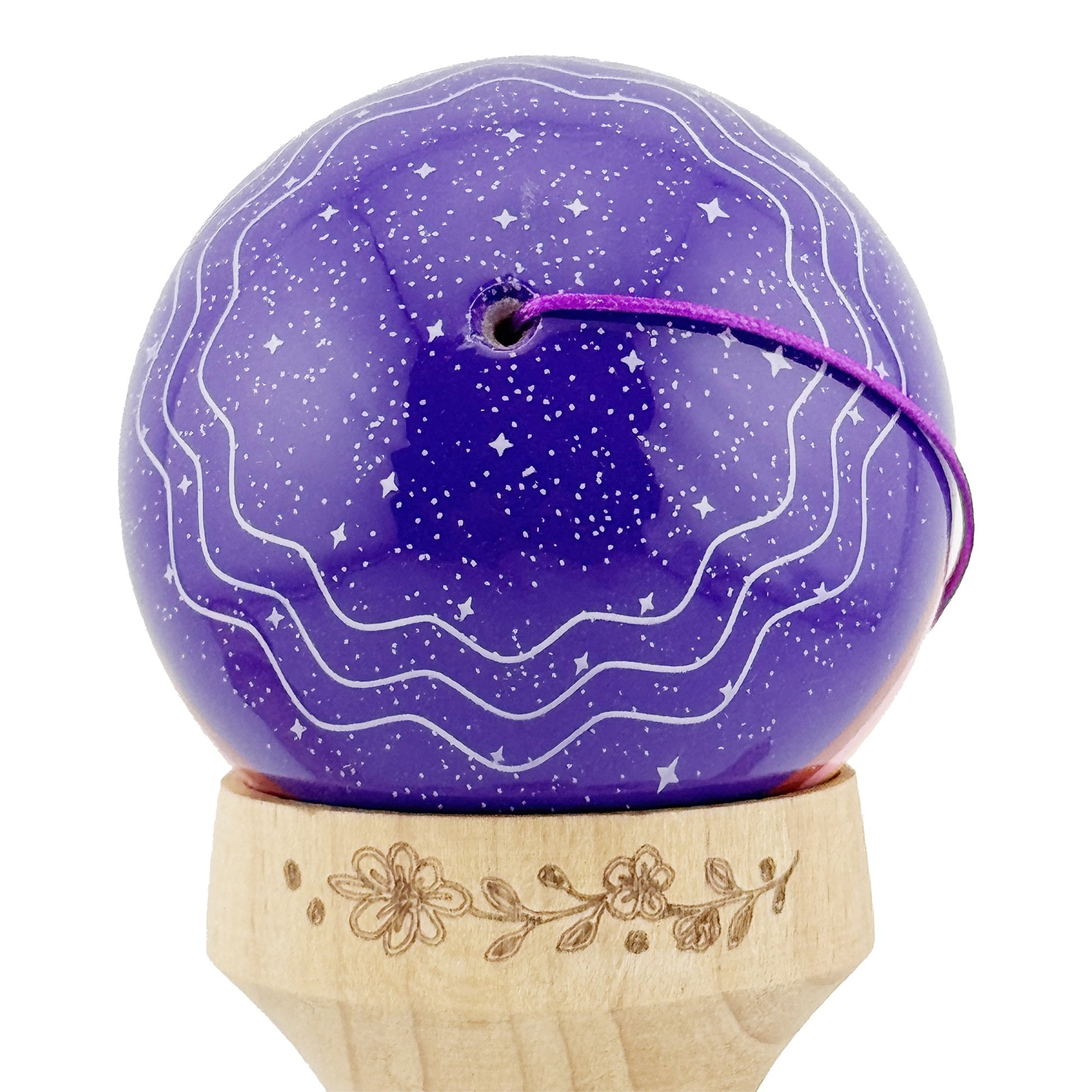 Kendama X Night Sky Originala, Model V3 Mov, Profesionala, Cupe Mari King Size, Super Sticky, Gaura in Baza, Rulment, Ata 62cm