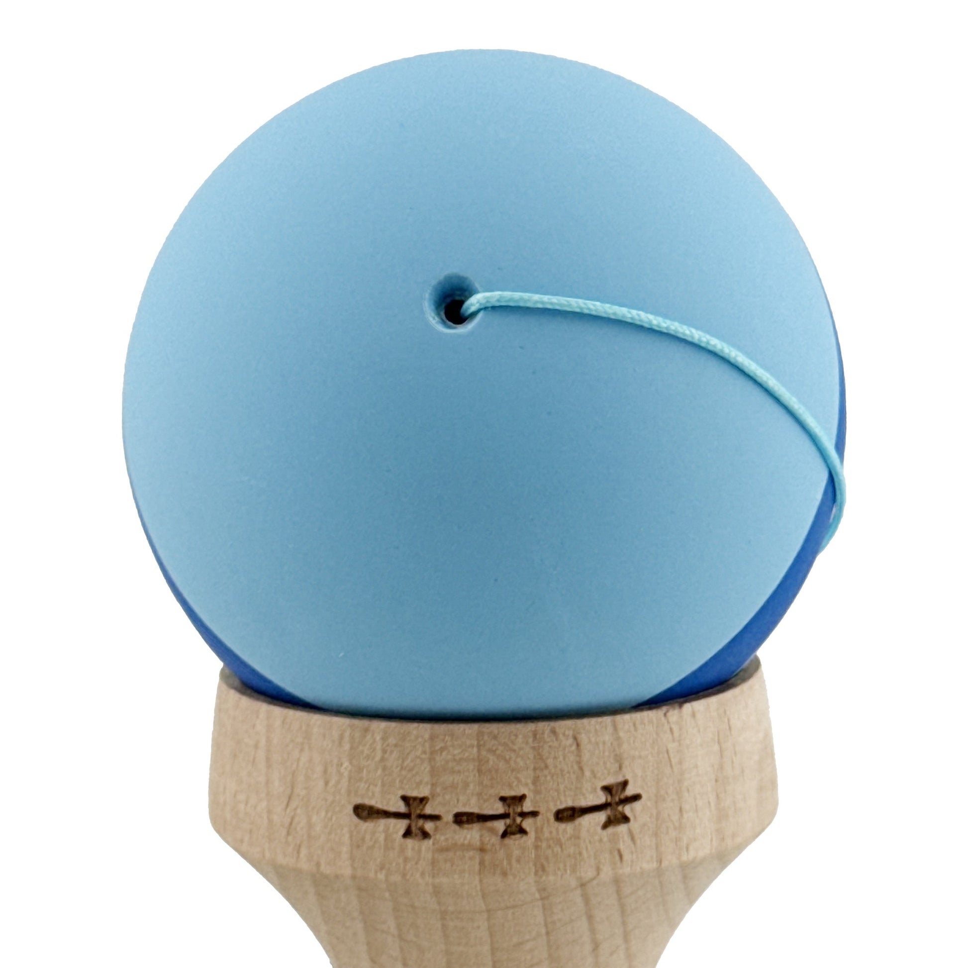 Kendama X Originala, Model V3 Bleu / Albastru / Bleu, Profesionala, Cupe Mari King Size, Rubber Grip, Gaura in Baza, Rulment, Ata 62cm