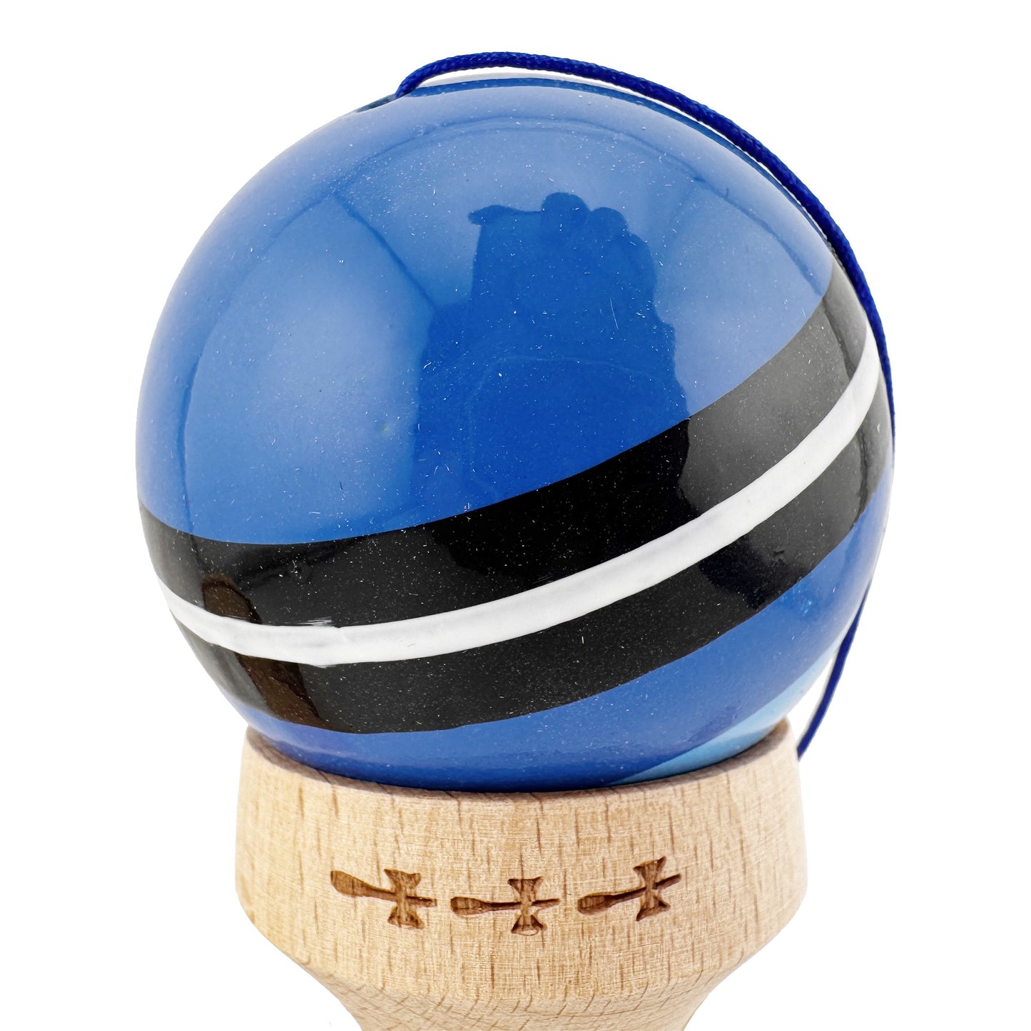 Kendama X Saturn Blue Planet Originala, Model V3 Albastru, Profesionala, Cupe Mari King Size, Super Sticky, Gaura in Baza, Rulment, Ata 62cm