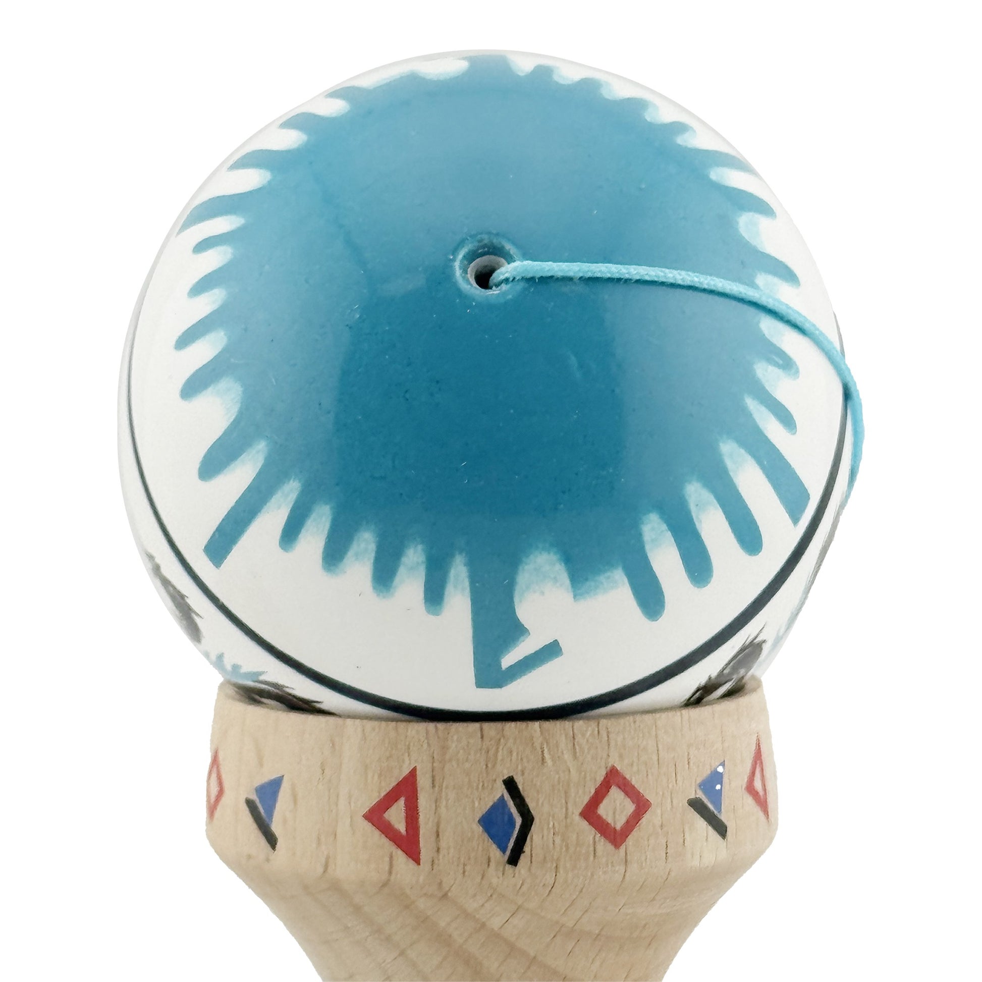 Kendama X Dragon Originala, Model V3 Albastru/Negru, Profesionala, Cupe Mari King Size, Super Sticky, Gaura in Baza, Rulment, Ata 62cm