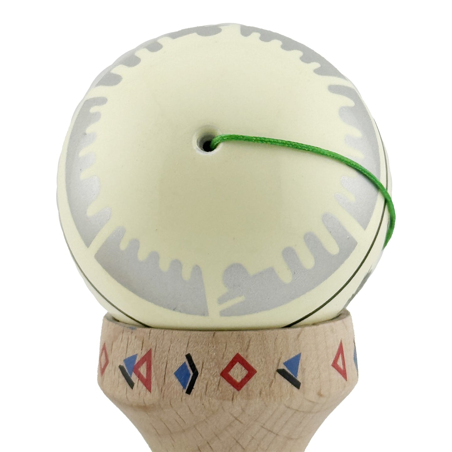 Kendama X Dragon Originala, Model V3 Gri / Verde Deschis, Profesionala, Cupe Mari King Size, Super Sticky, Gaura in Baza, Rulment, Ata 62cm