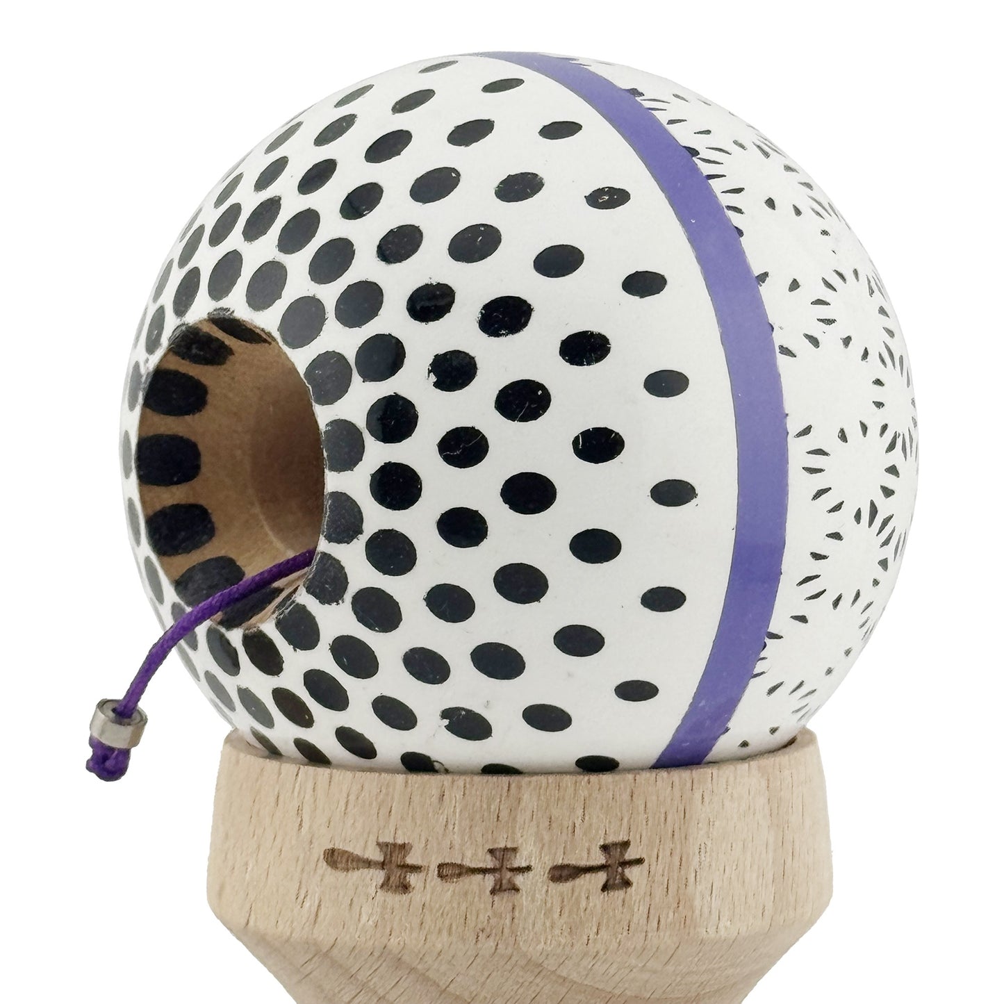 Kendama X Raindrops Originala, Model V3 Alb / Albastru, Profesionala, Cupe Mari King Size, Super Sticky, Gaura in Baza, Rulment, Ata 62cm