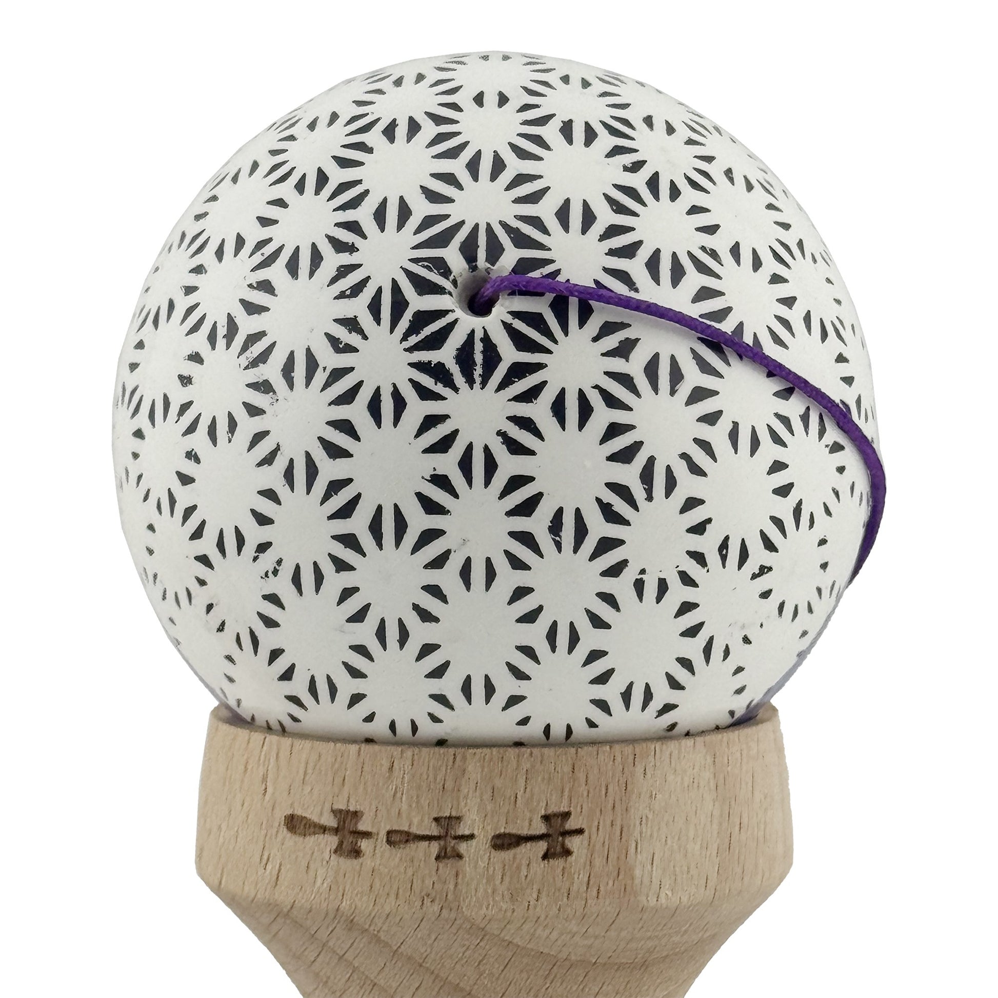 Kendama X Raindrops Originala, Model V3 Alb / Albastru, Profesionala, Cupe Mari King Size, Super Sticky, Gaura in Baza, Rulment, Ata 62cm