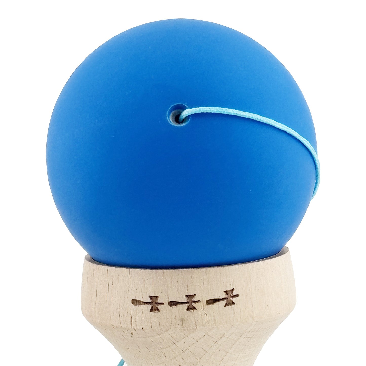 Kendama X Originala, Model V3 Albastru / Alb in Degrade, Profesionala, Cupe Mari King Size, Rubber Grip, Gaura in Baza, Rulment, Ata 62cm