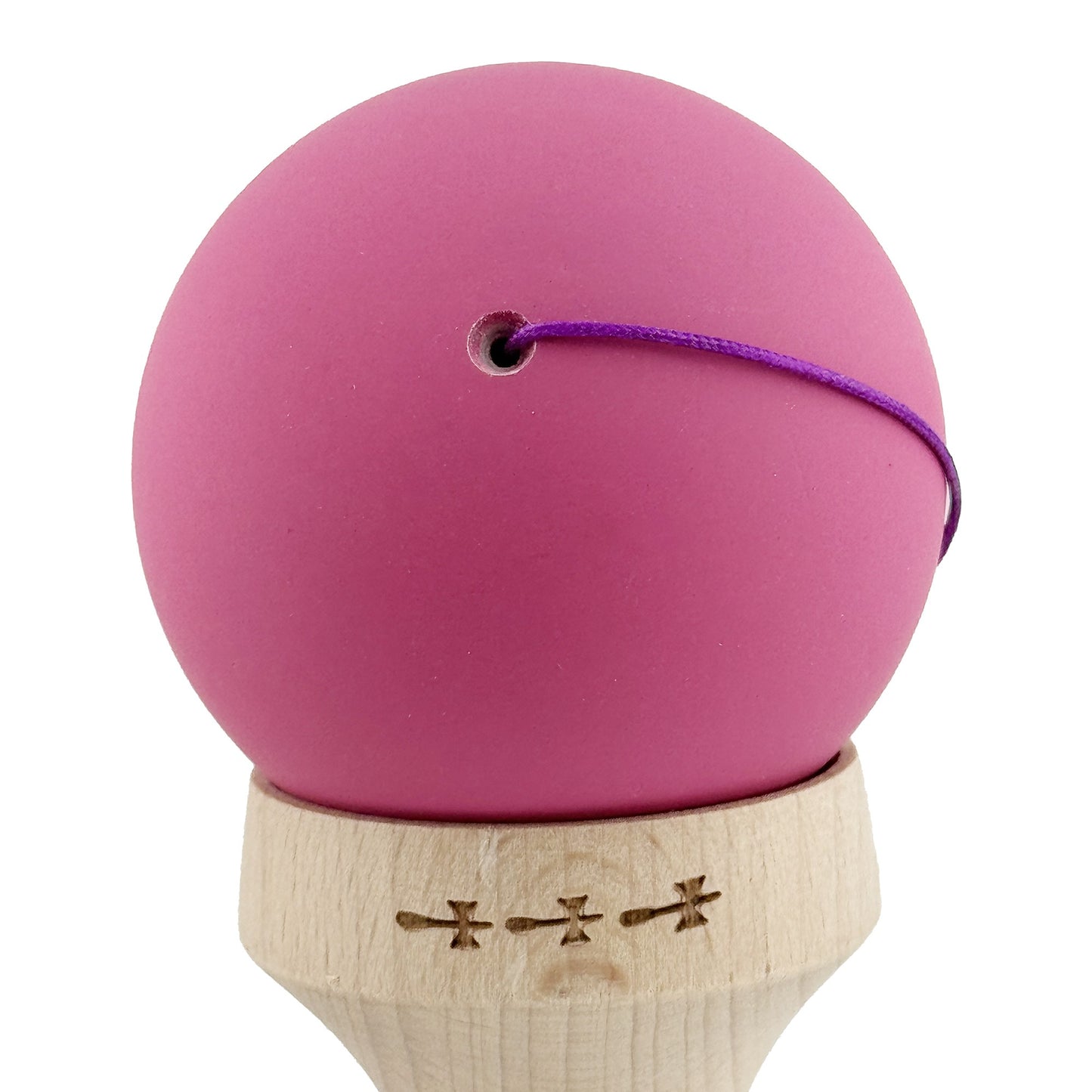 Kendama X Originala, Model V3 Roz / Alb, Profesionala, Cupe Mari King Size, Rubber Grip, Gaura in Baza, Rulment, Ata 62cm