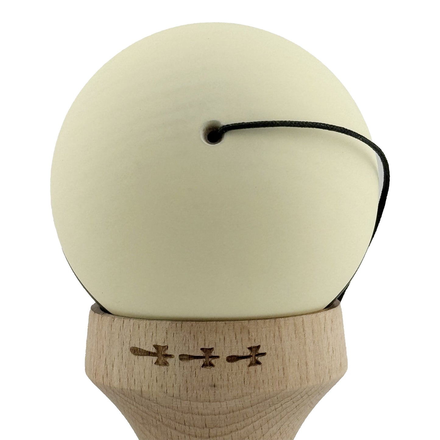 Kendama X Originala, Model V3 Galben / Negru, Profesionala, Cupe Mari King Size, Rubber Grip, Gaura in Baza, Rulment, Ata 62cm