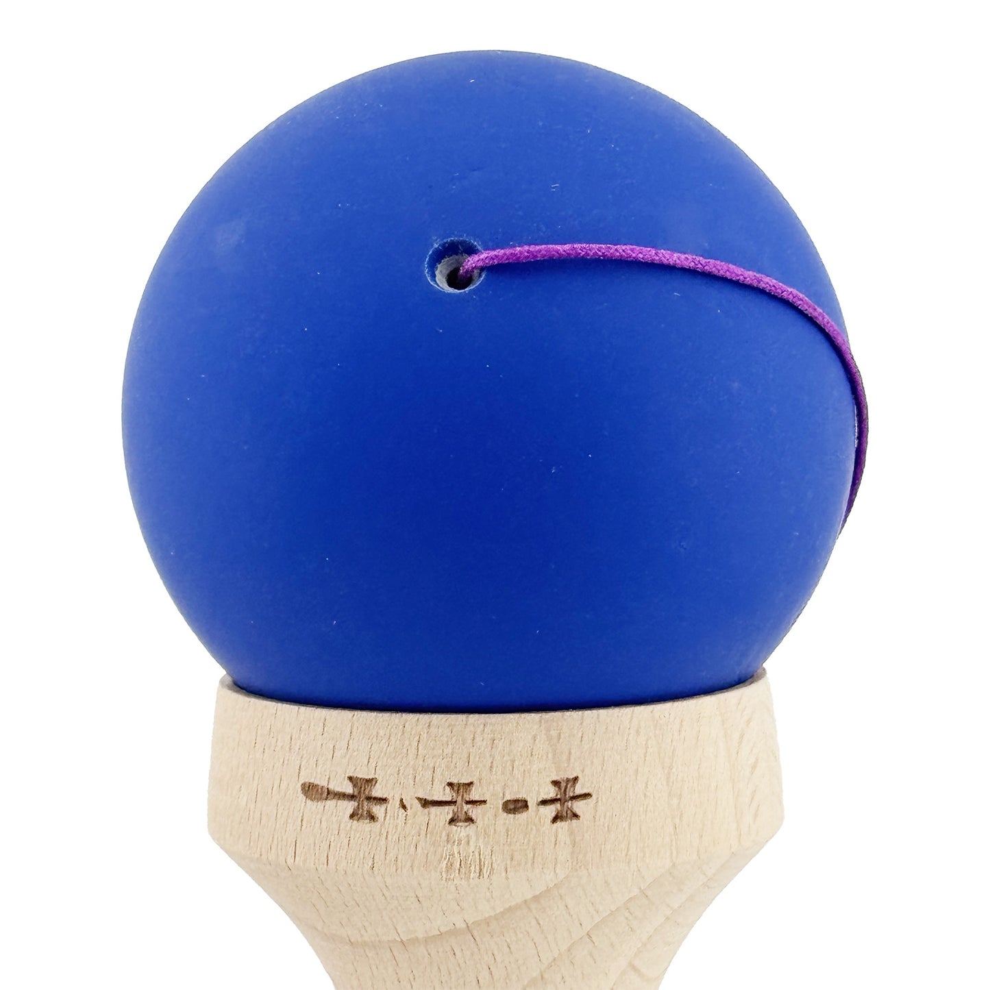 Kendama X Originala, Model V3 Albastru Inchis / Rosu, Profesionala, Cupe Mari King Size, Rubber Grip, Gaura in Baza, Rulment, Ata 62cm
