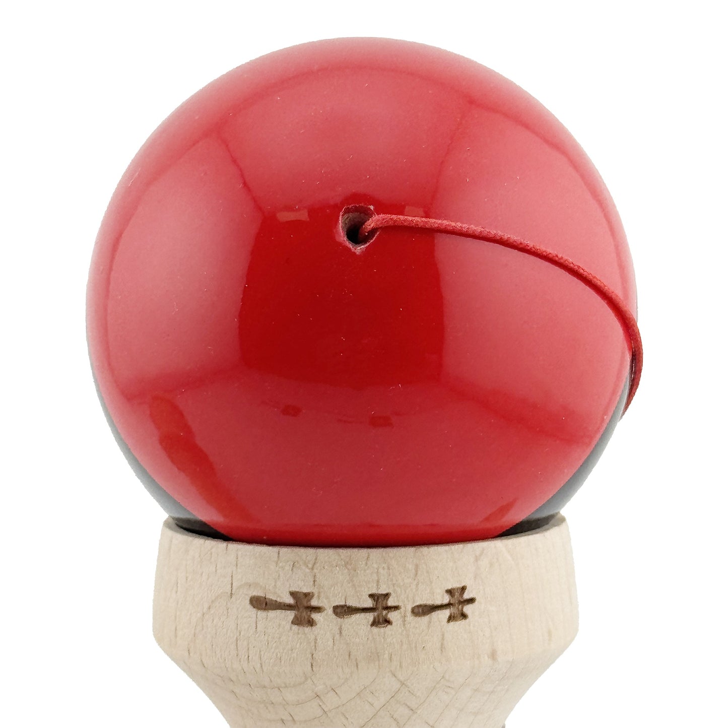 Kendama X Originala, Model V3 Rosu / Negru / Galben, Profesionala, Cupe Mari King Size, Super Sticky, Gaura in Baza, Rulment, Ata 62cm